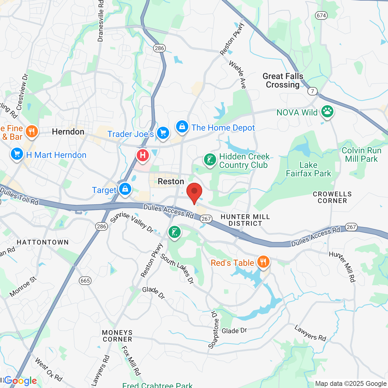 Google map image of our location in 11730 Plaza America Dr Reston, VA